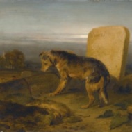 Edwin Henry Landseer. The Poor Dog (The Shephard's Grave). 1829. Oil on panel. 32.5 x 38.5 cm.